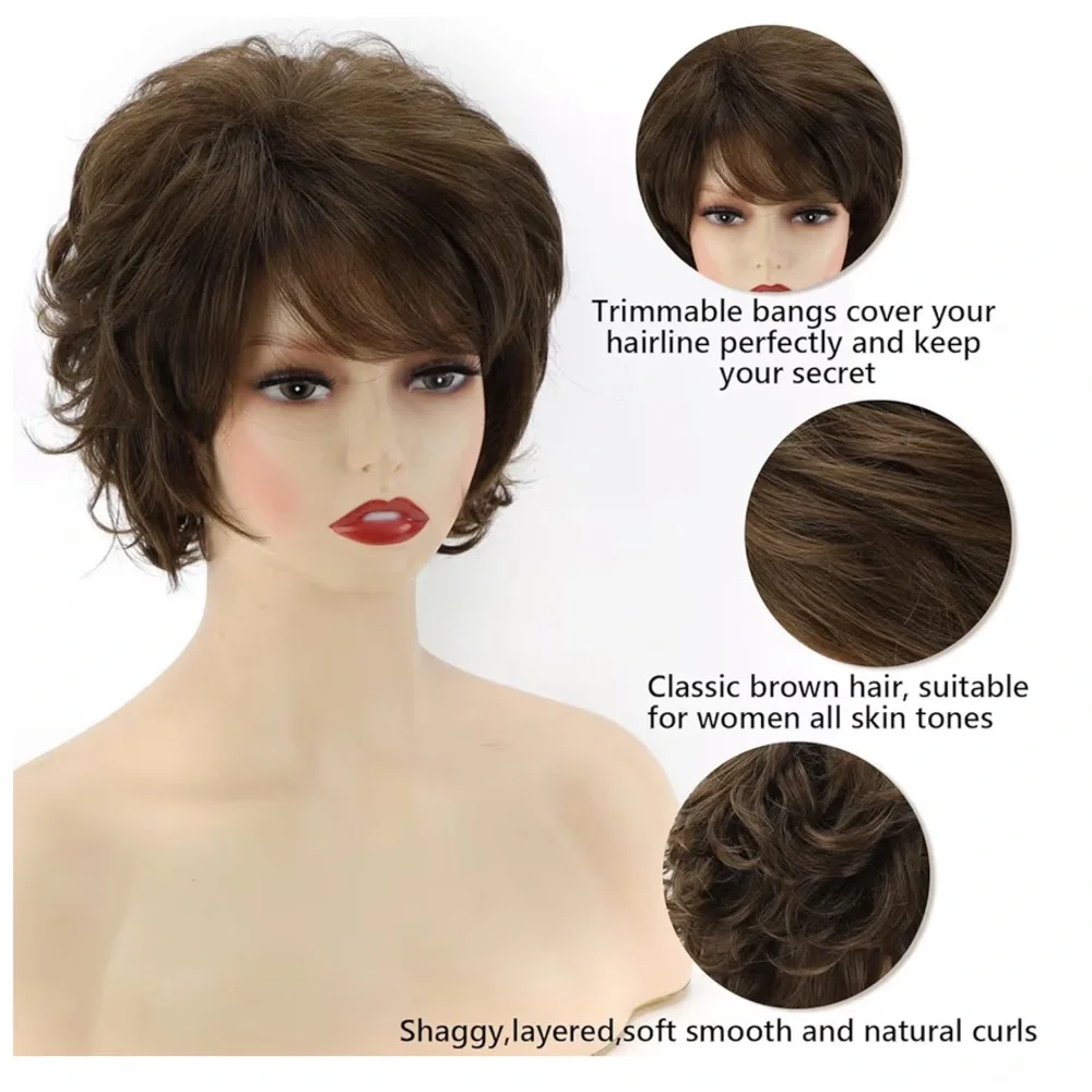 Short Brown Women's Wig - Picture 10 of 13